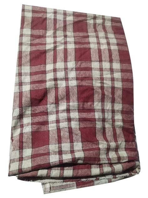 Maroon And White Check Printed Old Cotton Waste Cloth For Cleaning