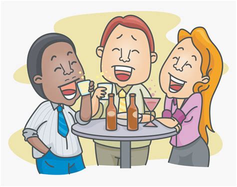 Transparent Alcoholic Drink Clipart Group Of Friends Cartoon Hd Png