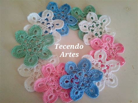 Tecendo Artes Em Crochet O Que Ando Tecendo Apliques Crochet Flowers