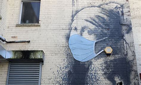 His happenings hit the headlines, the prices of his work can reach in excess one million pounds, and some people go so far as to steal. An unknown artist has given a Banksy mural a COVID-19 update