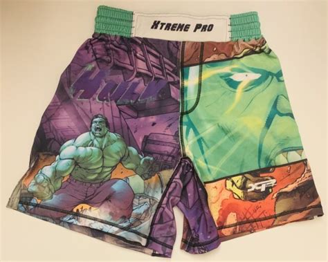 Marvel Hero Elite Avengers Hulk Mma Boxer Grappling Fight Shorts