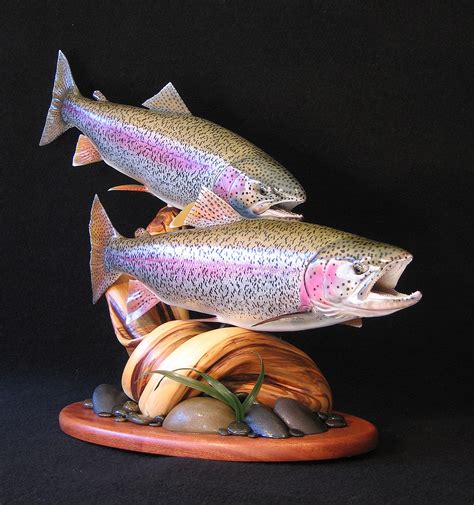 Realistic Rainbow Brown Cutthroat Trout Fish Replicas Fish Mounts By