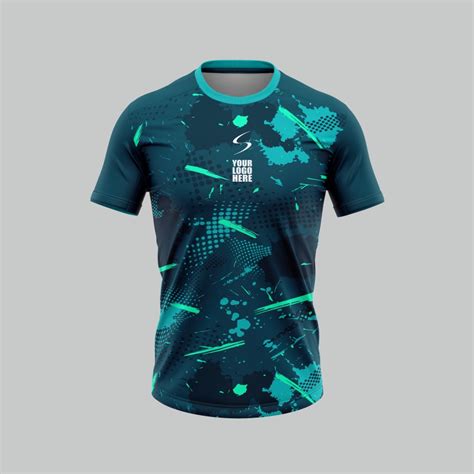Aqua Grunge Customized Football Team Jersey Design Customized