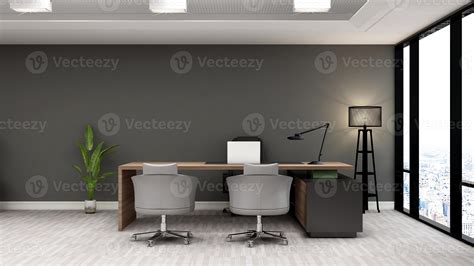 3d Render Modern Business Office Manager Room With 3d Design Interior