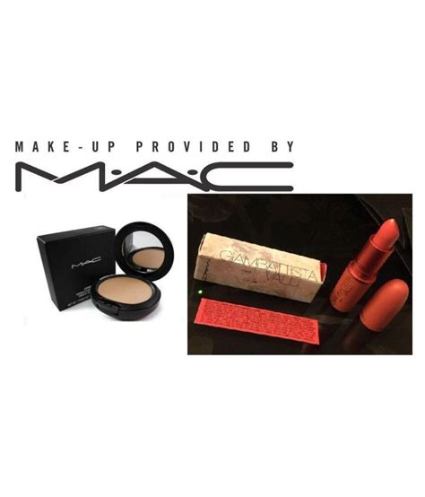 Mac Finishing Powder Compact Nc 42 With Fresh Salmon Lipstick 18 Gm