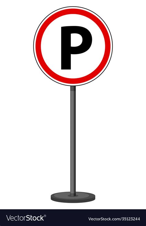 Parking Signs With Stand Isolated On White Vector Image