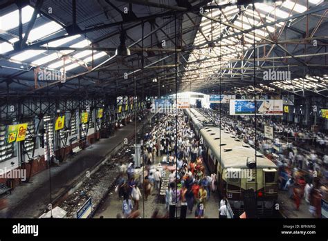 Churchgate Railway Station At Morning Rush Hour Bombay Mumbai