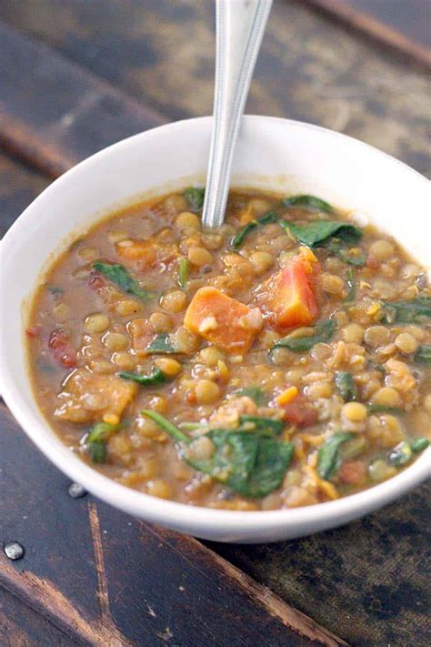 Smoky Sweet Potato Lentil And Spinach Stew