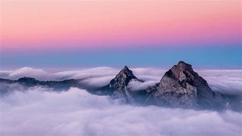 Hd Wallpaper High Mountain Qionglai Mountains Cloud Ridge Peak