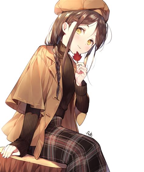 Brown Hair Anime Girl Autumn Anime Wallpaper Hd