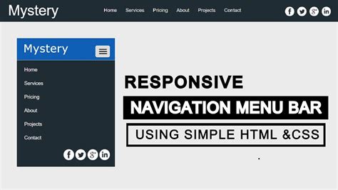 Responsive Navbar Create Navigation Menu Bar Using Html Css