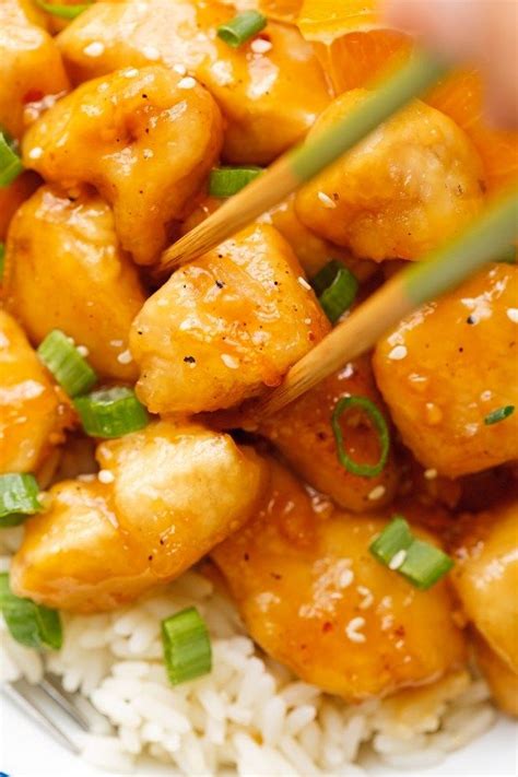 Place the breaded pieces on a baking sheet lined with parchment paper. Lighter Orange Chicken | Orange chicken, Baked orange ...