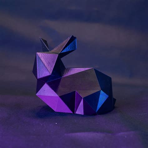 Polygonal Rabbit Sculpture 3d Printed Rabbit Poly Replica Etsy