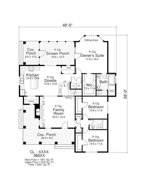 Bungalow Floor Plan 3 Bedrms 2 Baths 1811 Sq Ft 165 1105