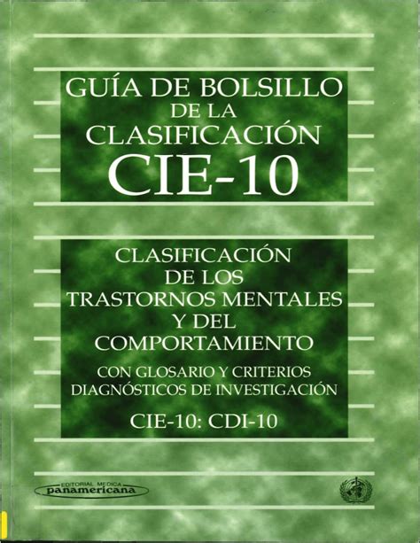 Cie Clasificaci N De Los Trastornos Mentales Y Del Comportamiento