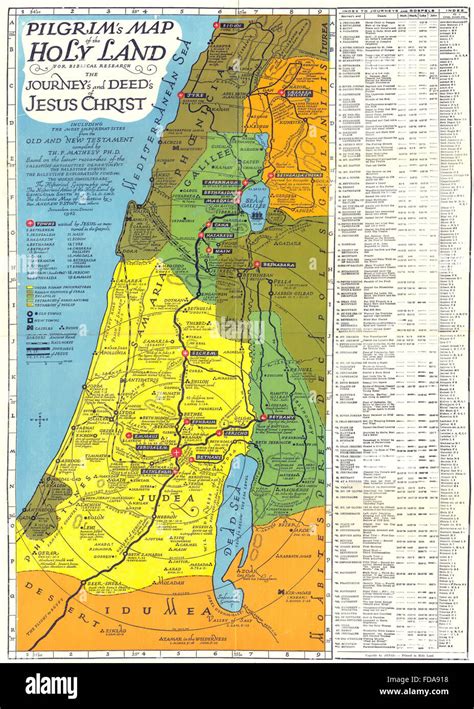 Israel Pilgrim Map Holy Land Biblical Research Journey Deed Jesus