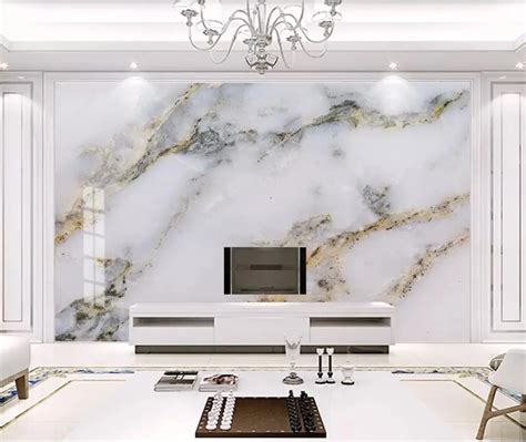 Modern White Marble Wallpaper 3d Wall Mural For Tv Background Wall
