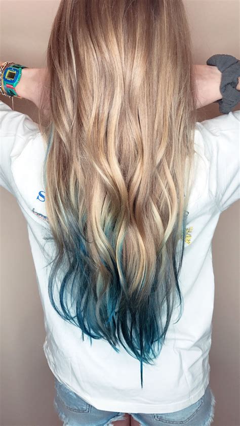 Blue Dip Dyed Hair Mermaid Hair Blue Dip Dye Hair Dip Dye Hair Dyed Hair