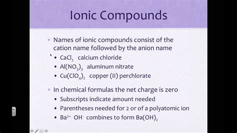 Ap Chapter 28 Naming Inorganic Compoundsmp4 Youtube