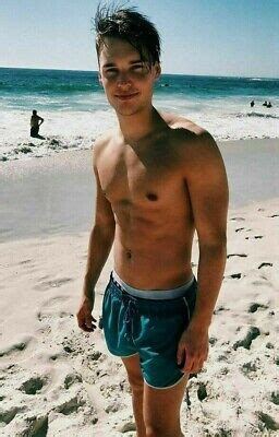 Shirtless Male Beach Jock Beefcake Hunk Swim Suit Cute Dude Photo X