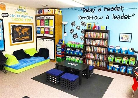 I Love This Classroom Library Especially The Cushions Reading Corner Classroom Classroom