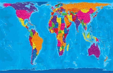Carte Du Monde Carte Du Monde Realiste Avec Les Continents Et Les Images