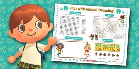 Vous souhaitez acquérir autant de recettes diy que possible dans animal crossing: Animal Crossing: New Horizons Printable Activity Sheet - Play Nintendo.