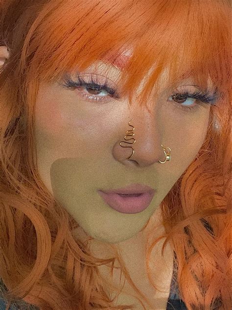 Orange Hair Inspo Ginger Hair Tan Skin Latina Nose Piercing Nose Cuff Jewelry Nose Piercing