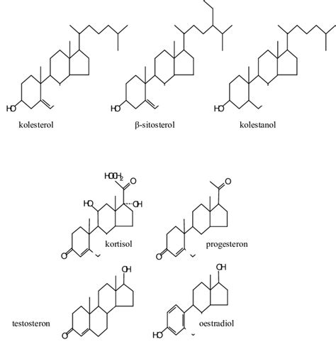 Gambar 1 Struktur Kolesterol Sterol Pada Tanaman Dan Hormon