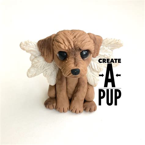 Custom Angel Dog Figurine Dog Memorial T Polymer Clay Etsy