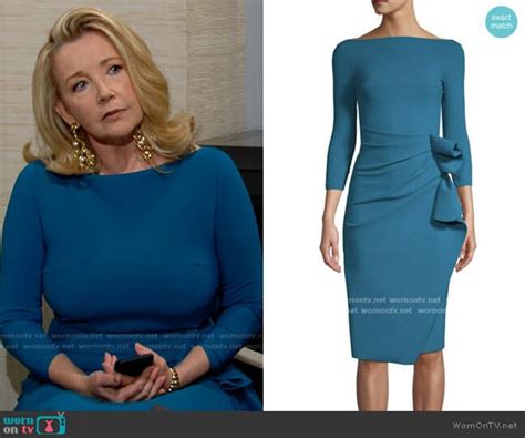 Nikkis Blue Side Ruffle Dress On The Young And The Restless Outfit Details Wornontv