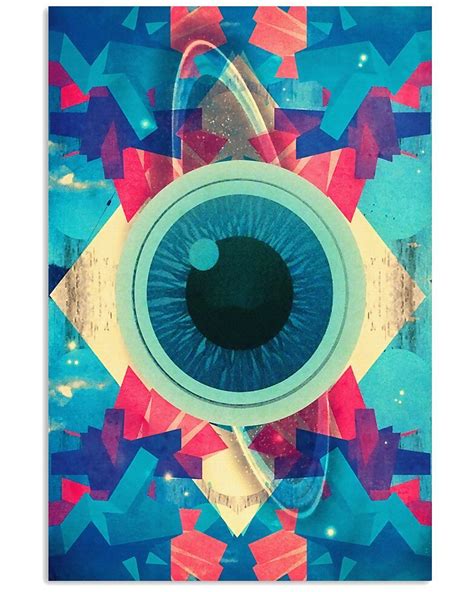 Optometrist Eye Abstract Blue And Pink Background Vertical Poster