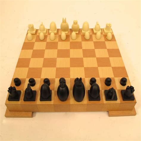 Modern chess & checkers set with storage. Modern Chess Set at 1stdibs