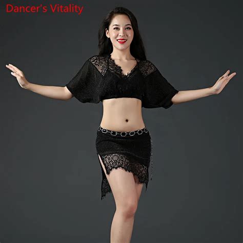 women belly dance dancewear dancing clothes oriental dance outfits lace stitching top lace