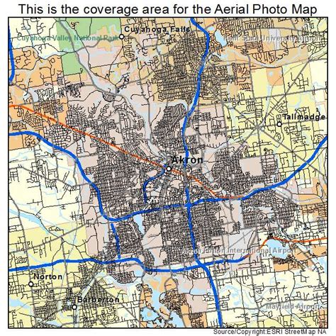 Aerial Photography Map Of Akron Oh Ohio