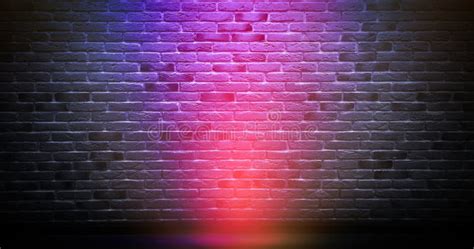 Brick Wall Background Neon Light Stock Illustration Illustration Of