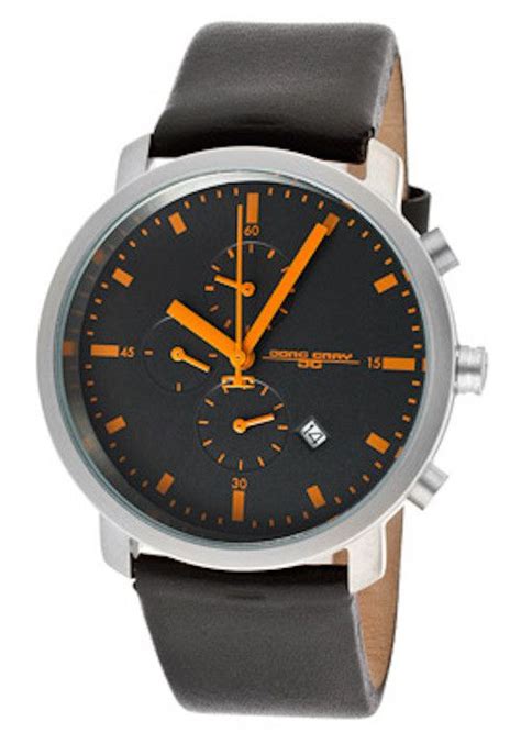 Jorg Gray Jg1460 11 Mens Watch With Black Dial And Orange Hands