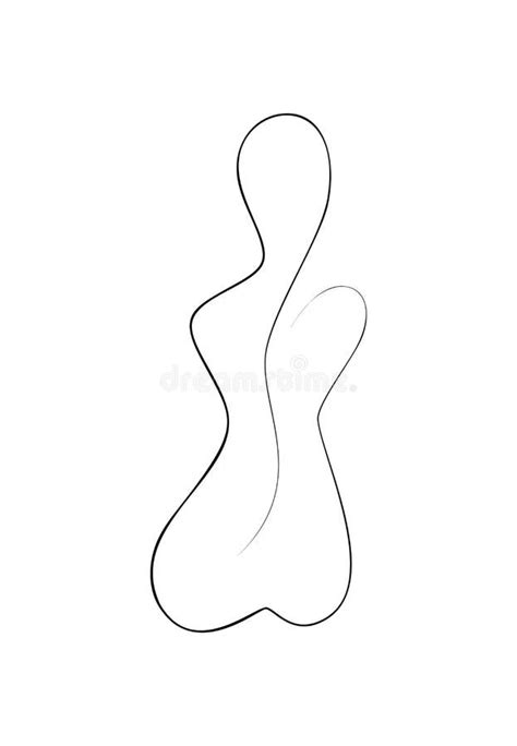 One Line Drawing Nude Female Body Beauty Woman Back Illustration De Vecteur Illustration Du