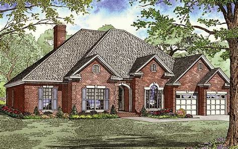 Plan Nd One Story House Plan With A Stately Brick Exterior