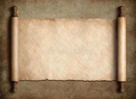 Ancient Scroll Parchment Over Old Paper Background Scroll Parchment
