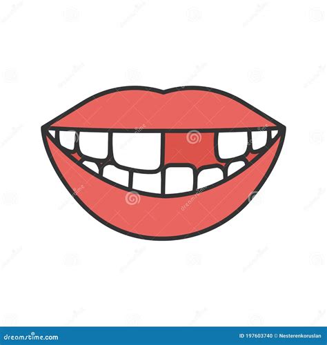 Open Mouth With Missing Teeth Vector Illustration