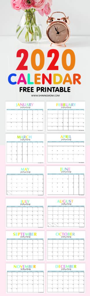 Printable Calendar 2020 Cute Free 2020 Printable Calendar Keeping Images