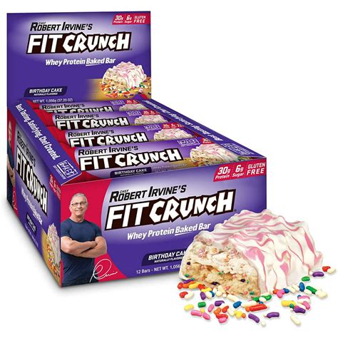 Fit Crunch Protein Bar Birthday Cake 30g Protein 12 Ct Walmart