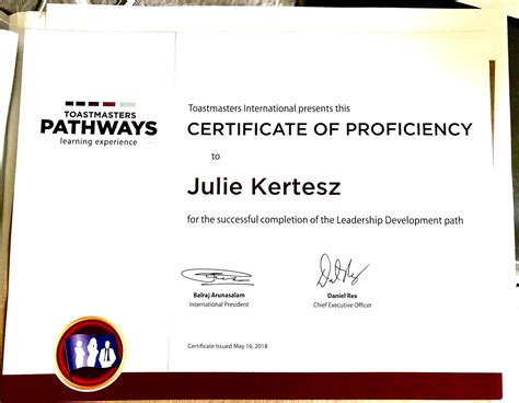Pathways Experience Forth Path Certificate Received Today