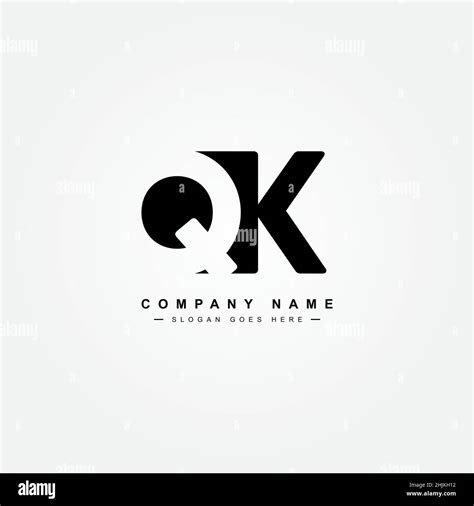 letra inicial logotipo qk logotipo de minimal business para el alfabeto q y k plantilla de