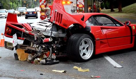 Ferrari F40 Crash In Vancouver 3 Cosmetic Car Repairs