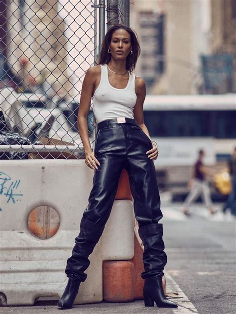 Joan Smalls Models The Seasons Chicest Leather Pieces Joan Smalls