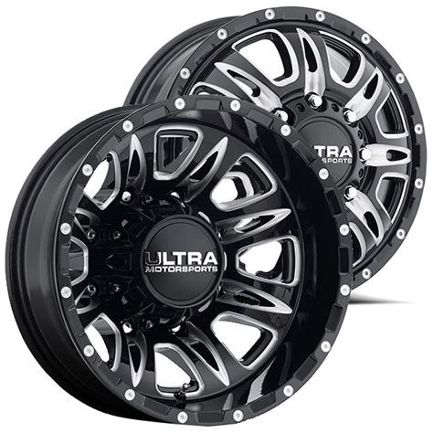 16 Ultra Wheels 049bm Predator Dually Gloss Black Milled With Clear