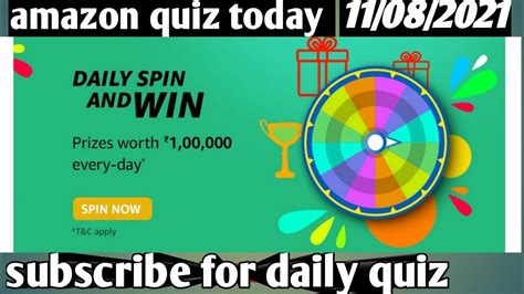 Daily Spin And Winamazon Spin And Win Quiz Todayamazon Quiz Today
