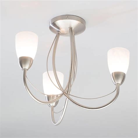 If you're seeking a modern ceiling light fixture for your home, then destination lighting is the shop for you. Madrid Semi Flush Ceiling Light 3 Light - Satin Nickel ...